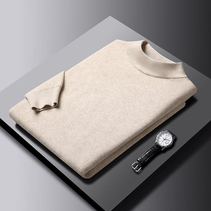 "Elegant halv polotröja i fleece för män, tjock och varm, finns i marinblå, beige, vinröd, svart, mörkgrön, ljusgrå."