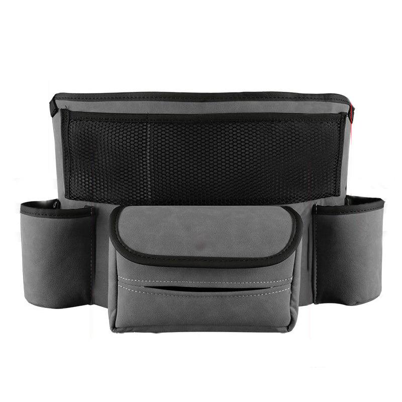 "Elegant läderbilförvaringsficka för säker körning, optimal för handväska och föremål, passar de flesta bilar."