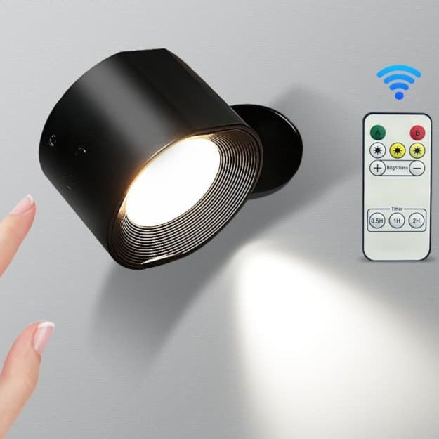 "Elegant LED uppladdningsbar vägglampa med stilren design, justerbara ljuslägen och magnetisk fästning i modernt hem."