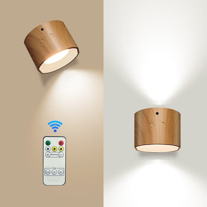 "Elegant LED uppladdningsbar vägglampa med stilren design, justerbara ljuslägen och magnetisk fästning i modernt hem."
