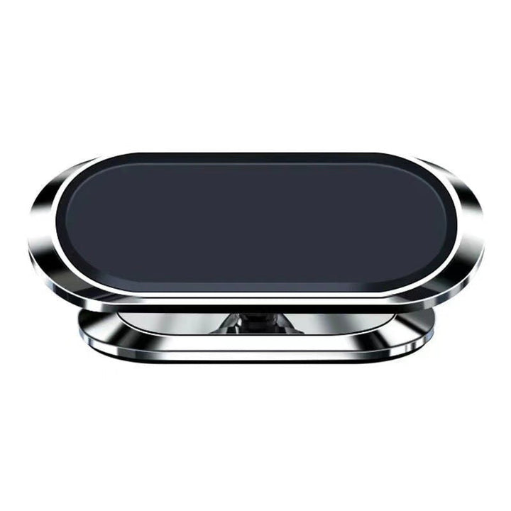 "Elegant och minimalistisk ultramagnetisk mobilhållare, svart finish, flexibel montering i bil eller hem för smartphones."