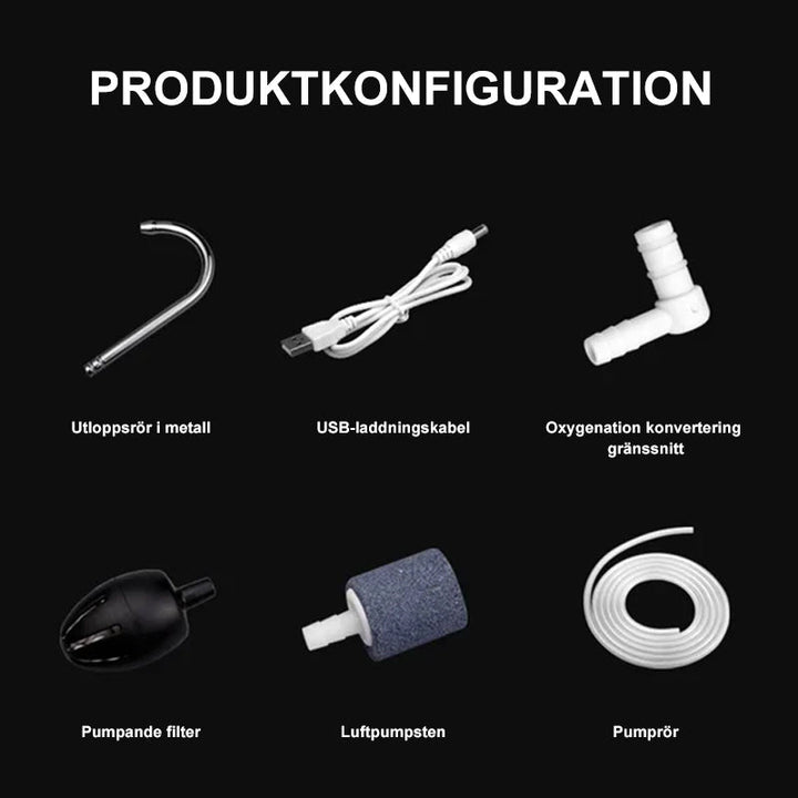 "Elegant syrepump för fiske med tyst drift, kompakt design, och betesljus för nattfiske. Perfekt för fisketurer."