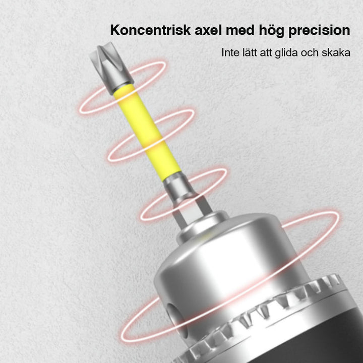 Elektriker skruvmejselbits i S2 stål med kors- och spårhuvud, hög precision och magnetfunktion.