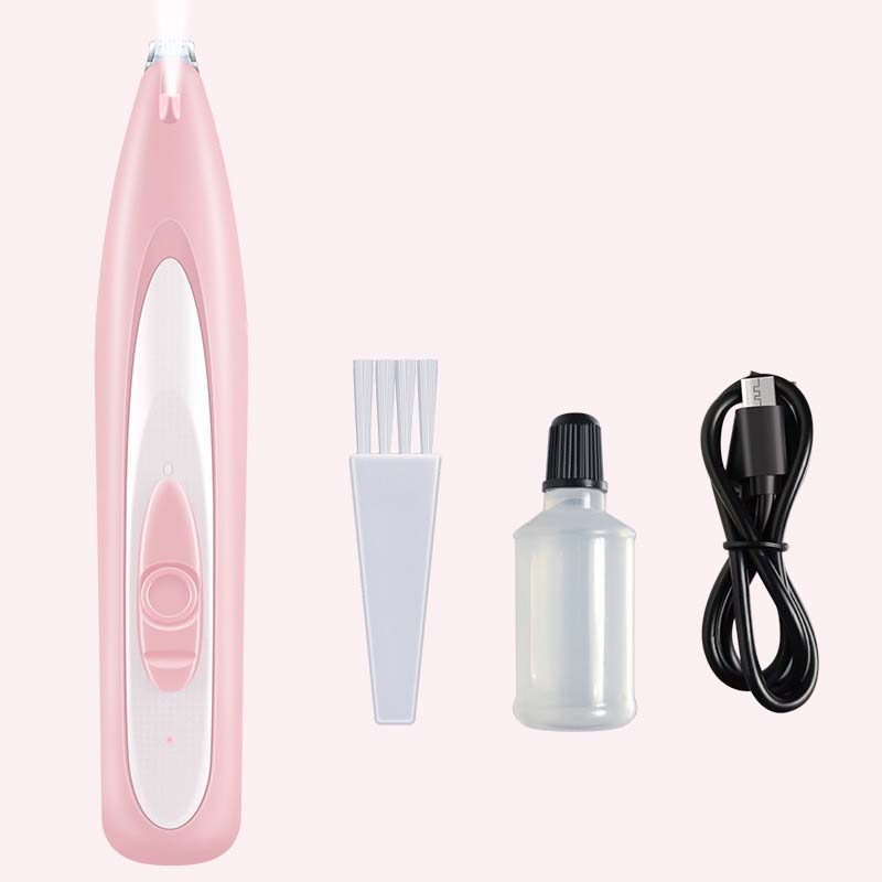 "Elektrisk hundtrimmer med LED och USB-laddning, ergonomisk design, multifunktionella skärare för precisionsgrooming."