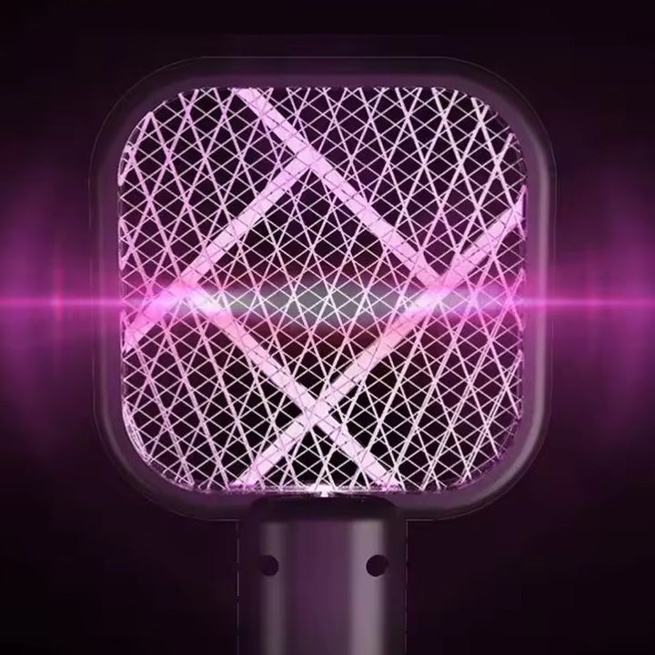 "Elektrisk myggsmällare i svart, vit, rosa, grön för effektiva insektborttagning inomhus/utomhus, stilren design."