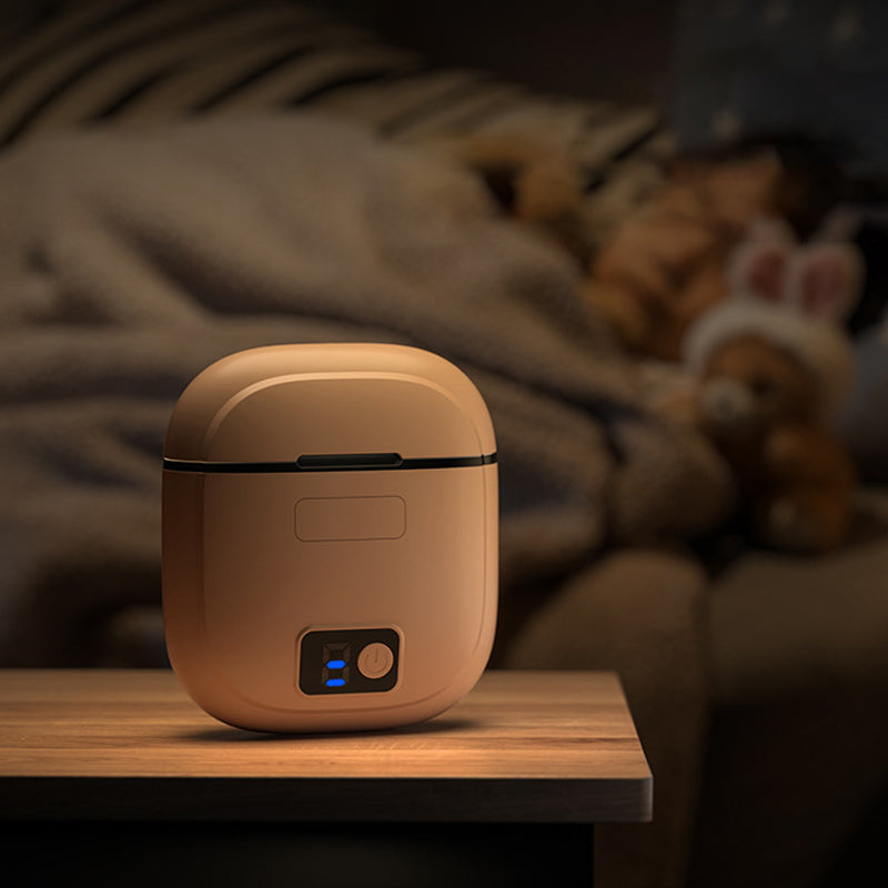 "Elektrisk smart nagelklippare med automatisk trim, 360° roterande blad och integrerad förvaringsbehållare, grön färg."