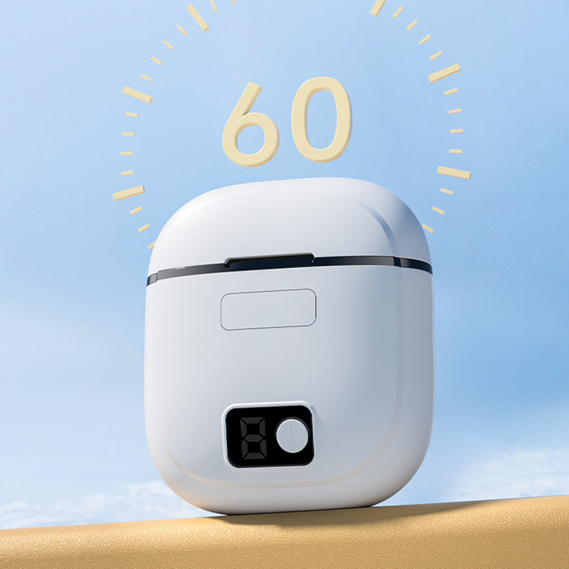 "Elektrisk smart nagelklippare med automatisk trim, 360° roterande blad och integrerad förvaringsbehållare, grön färg."