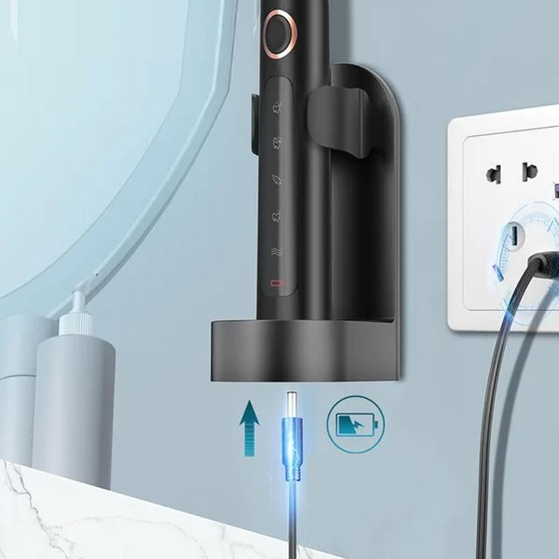 Elektrisk sonic-tandborste för vuxna, vit design, flera lägen för djup rengöring, med smart timer och högvibrerande teknologi