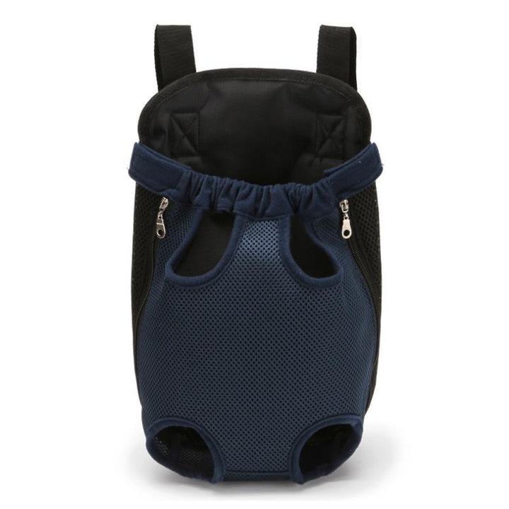 "Ergonomisk husdjursryggsäck med justerbara vadderade remmar, svart nylon och meshventilation för bekväm transport."