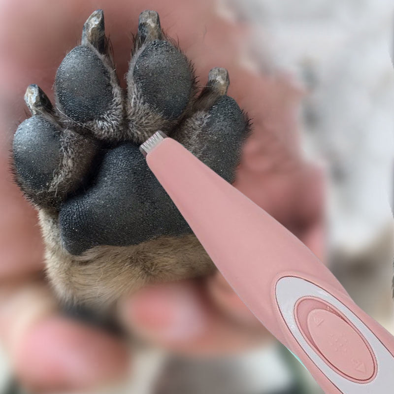 "Ergonomisk mini trimmer för husdjur, kompakt design i svart med säkerhetsblad, perfekt för svåråtkomliga områden."
