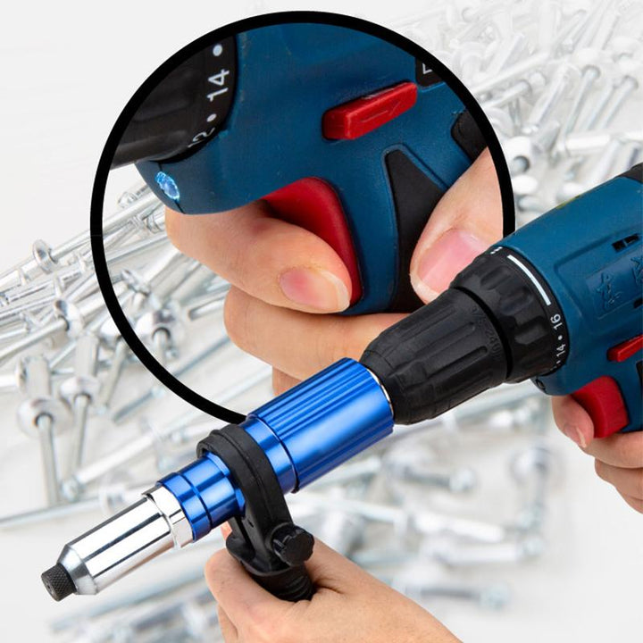 "Ergonomisk nitpistolborradapter i aluminiumlegering med kompakt design, idealisk för DIY och professionellt arbete."