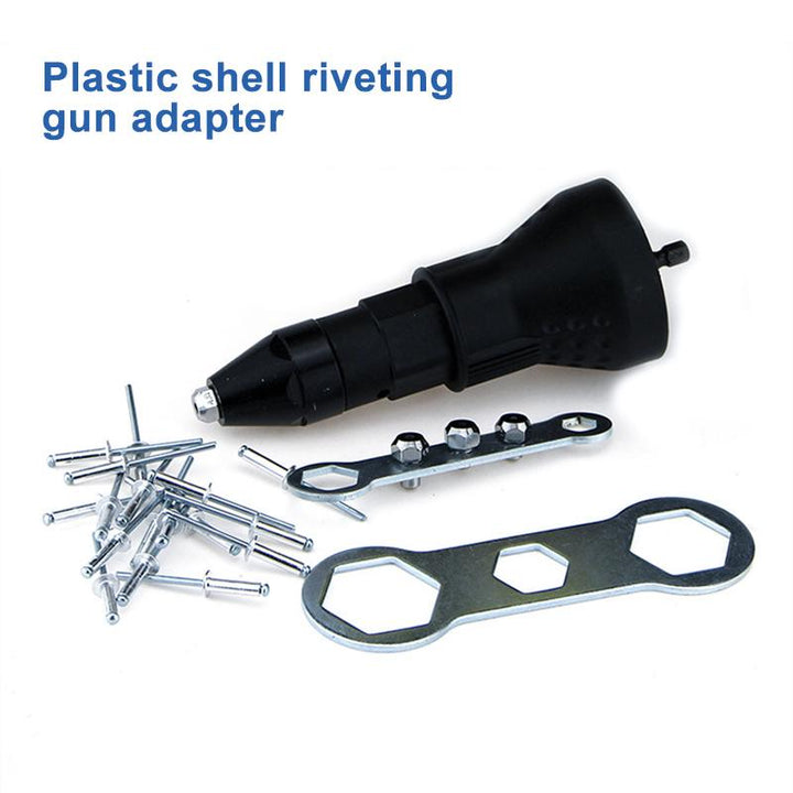 "Ergonomisk nitpistolborradapter i aluminiumlegering med kompakt design, idealisk för DIY och professionellt arbete."