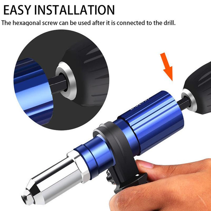 "Ergonomisk nitpistolborradapter i aluminiumlegering med kompakt design, idealisk för DIY och professionellt arbete."