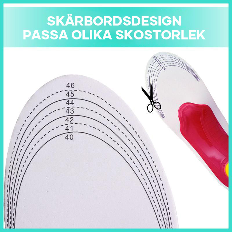 "Ergonomiska fotvalvsstöd för män, inläggssulor i andningsbart material, grå och blå för optimal komfort och stöd."