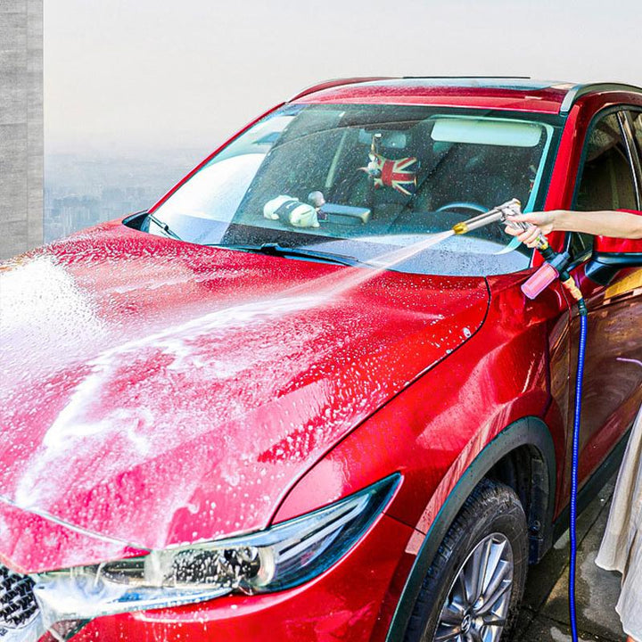 "Ergonomiskt, hållbart biltvättverktyg i metall med justerbart munstycke, perfekt för effektiv rengöring."