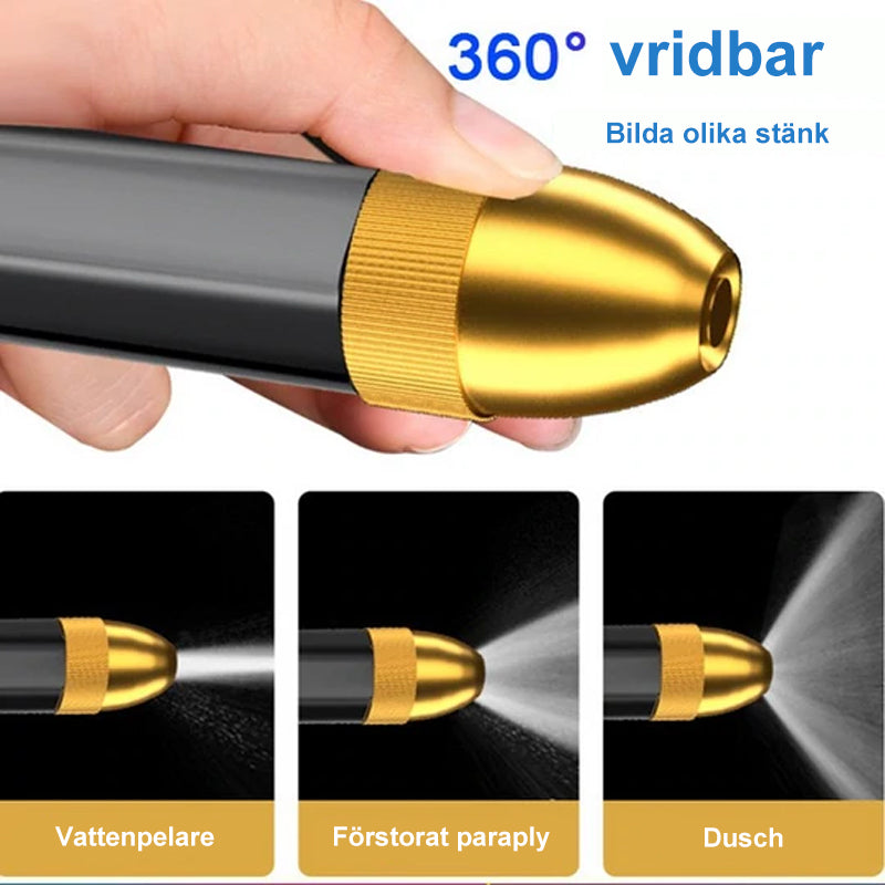 "Ergonomiskt, hållbart biltvättverktyg i metall med justerbart munstycke, perfekt för effektiv rengöring."