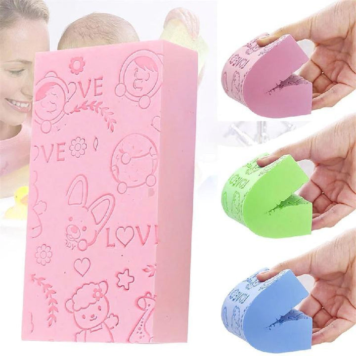 "Exfolierande unisex badsvamp för mjukare hud, i livfulla färger som blå och rosa, mot döda hudceller, maximerar mjukhet."