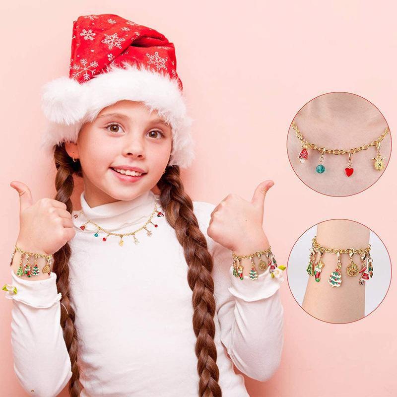 "Färgglad DIY armband adventskalender för tjejer, med varje dag en ny berlock, nickelfritt och anpassningsbart armband."
