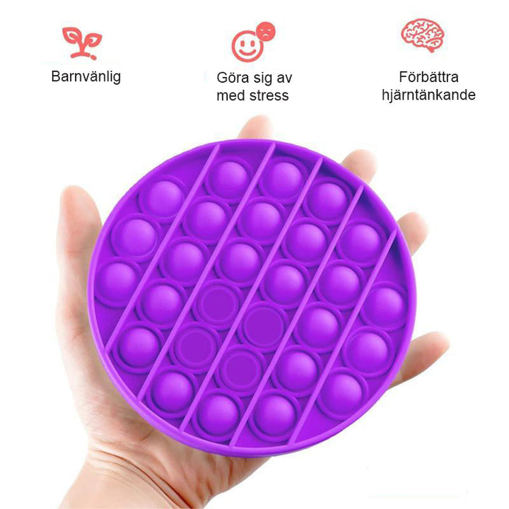 "Färgglad fyrkantig silikon leksak för barn, bubbelpoppande och kreativt stimulerande, utvecklar finmotoriska färdigheter."