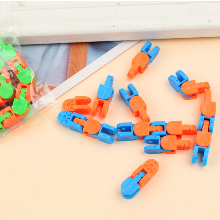 "Färgglad länkspårar snap och klick fidget leksak med 24 vridbara länkar för kreativ stresslindring och lek"