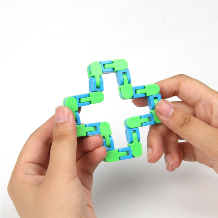 "Färgglad länkspårar snap och klick fidget leksak med 24 vridbara länkar för kreativ stresslindring och lek"