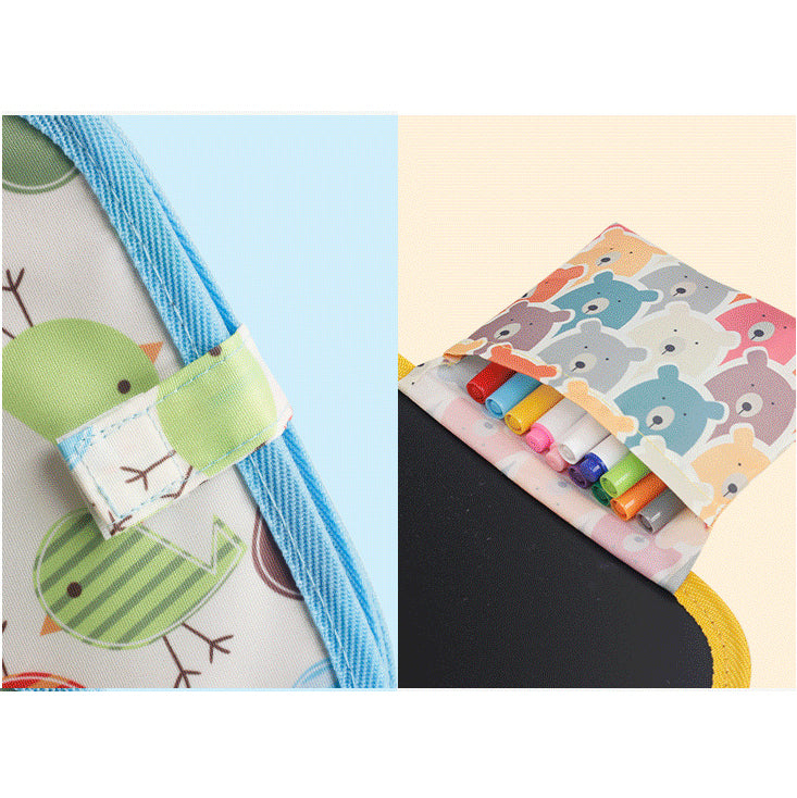 "Färgglad magisk ritbok för barn, med 12 tvättbara kritor, uppmuntrar kreativitet och är bärbar för resor."