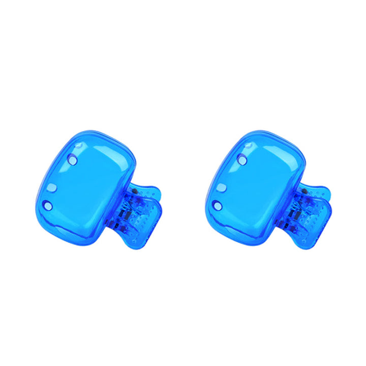 "Färgglad plasttandborstskyddshylsa, set med fem olika färger: transparent, blå, röd, grön, rosa. Idealisk för resor."