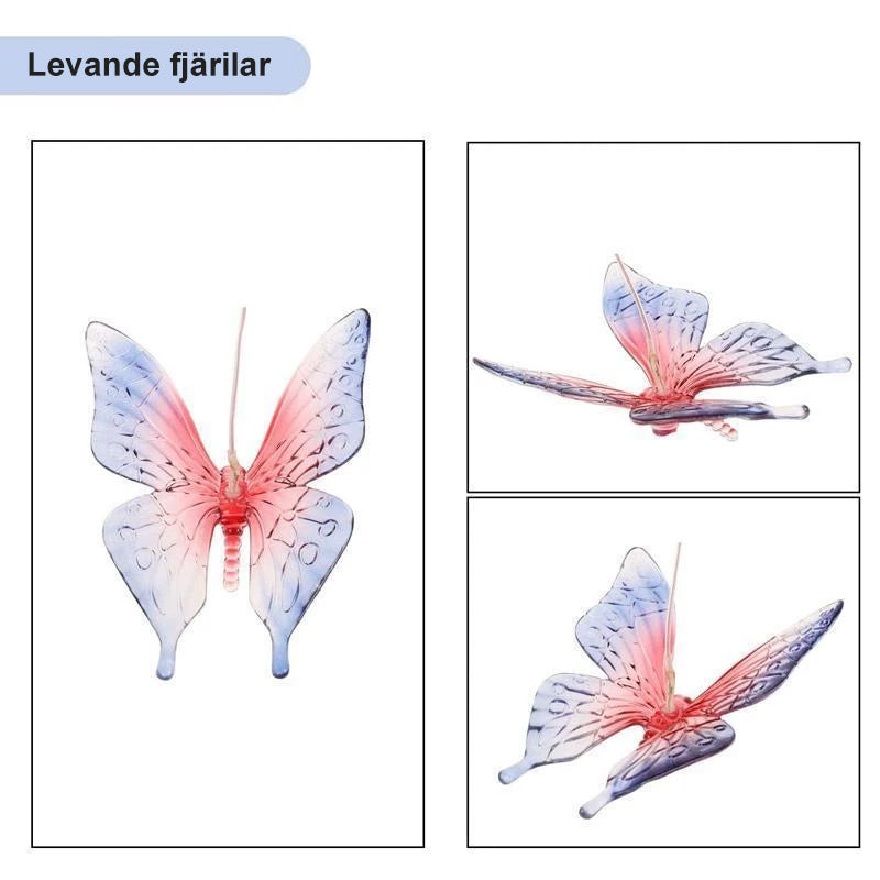 "Färgglada fjärilssolcellsdrivna vindklockor, LED-belysning, utomhusdekor med vattenresistent design."