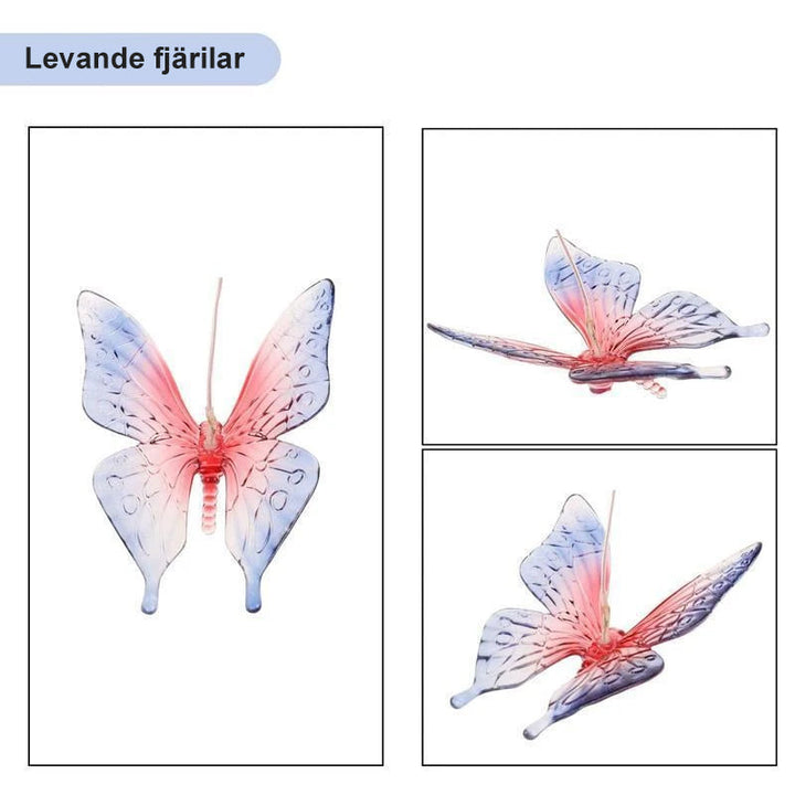 "Färgglada fjärilssolcellsdrivna vindklockor, LED-belysning, utomhusdekor med vattenresistent design."