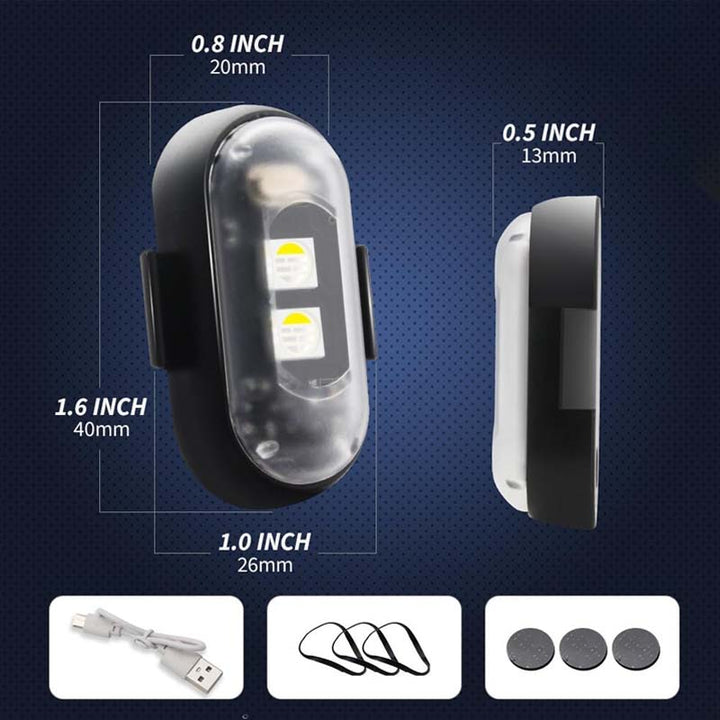 "Färgglada LED-lampor för bil, stroboskopljus, antikollisionsskydd, fjärrkontroll, dynamiska effekter, 12V ABS-material."