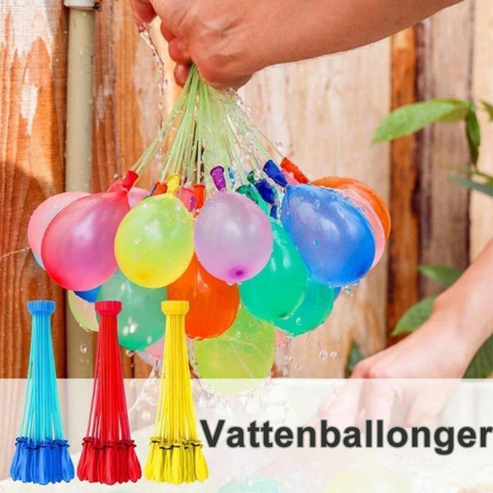 "Färgglada vattenballonger för sommarnöje, blandade färger som röd, blå och grön, perfekt för utomhuslekar."