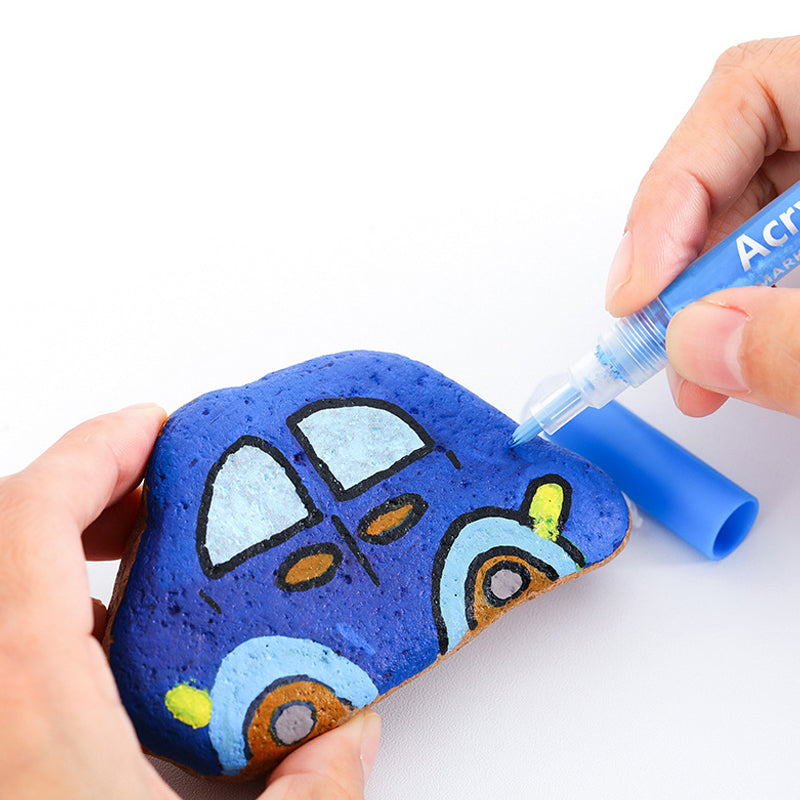 "Färgglatt akrylfärg penselset för konstnärer, inkluderar snabbttorkande och blandbara färger i olika texturer och former."