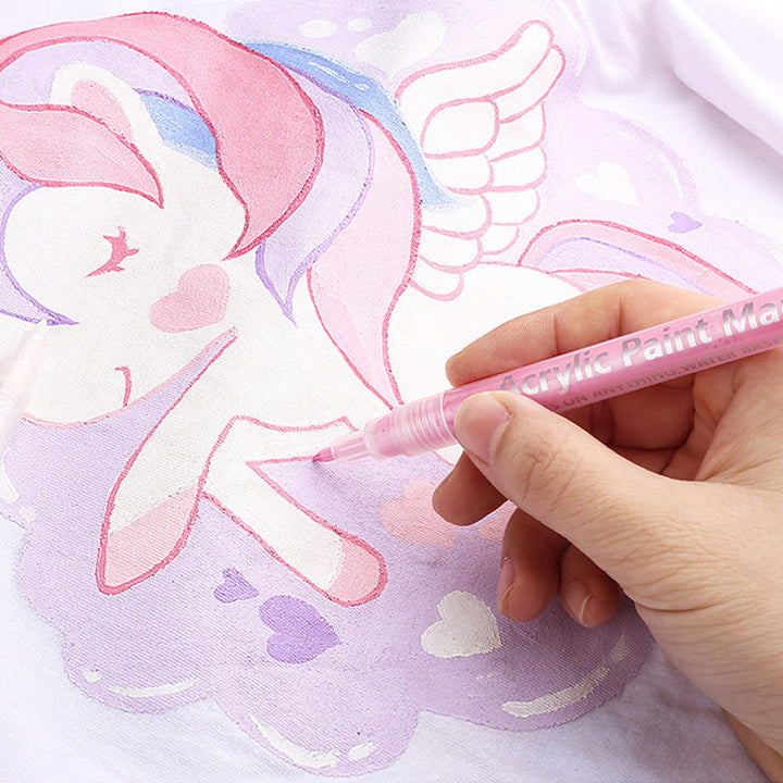 "Färgglatt akrylfärg penselset för konstnärer, inkluderar snabbttorkande och blandbara färger i olika texturer och former."