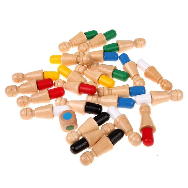 "Färgglatt minnessticks schackspel i trä för barn, utvecklande och pedagogiskt brädspel för kreativitet och inlärning."