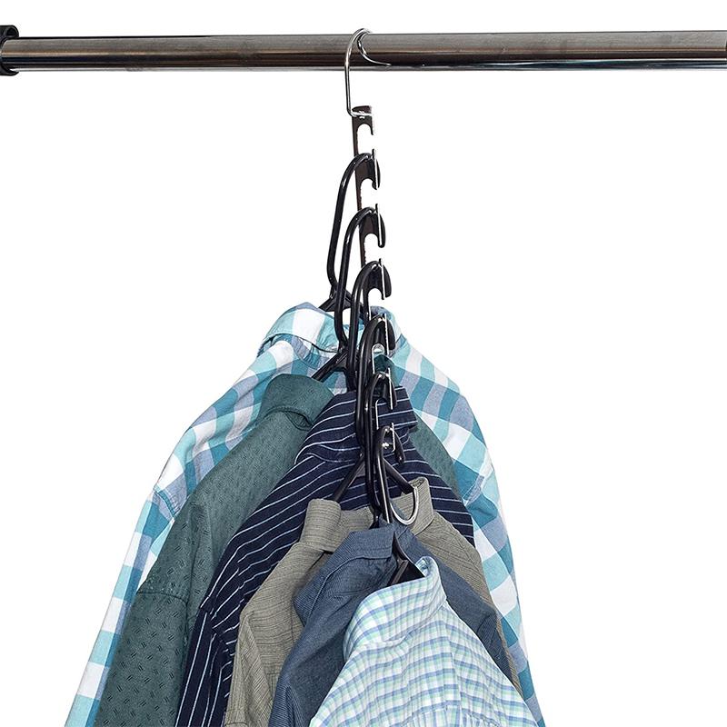 "Femhåls torkställ för kläder, hållbar plast, vit eller svart, elegant design, perfekt för jeans och halsdukar"