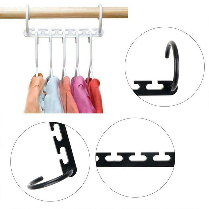"Femhåls torkställ för kläder, hållbar plast, vit eller svart, elegant design, perfekt för jeans och halsdukar"