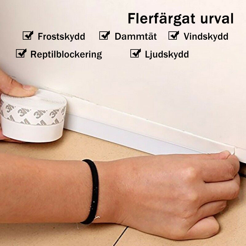 "Flerfärgad silikon tätningslist för dörrar och fönster, finns i fem färger, skyddar mot ljud och väder som damm."