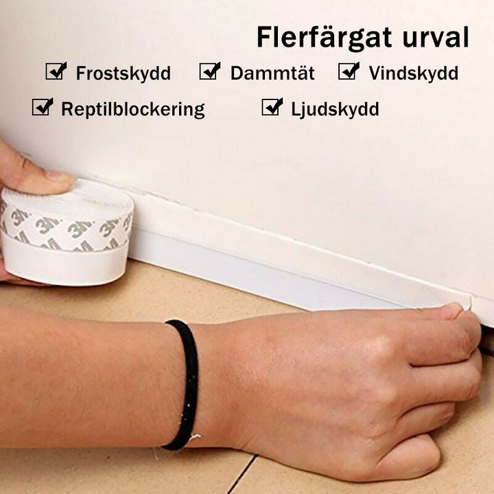 "Flerfärgad silikon tätningslist för dörrar och fönster, finns i fem färger, skyddar mot ljud och väder som damm."