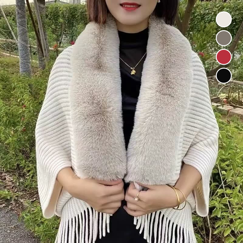 "Flerfärgad stickad tjock lös sjal för kvinnor, mjuk, med elegant klassisk design och perfekt för vår- och höstväder."