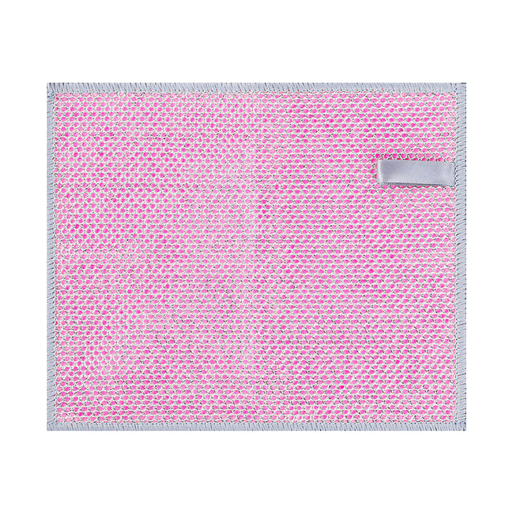 Förtjockad silvertråd-putsduk, absorberande rosa, blå och gul, perfekt för köksrengöring och fläckborttagning.