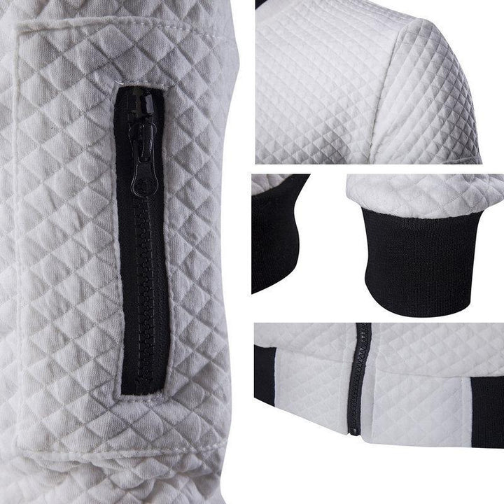 "Fritidsjacka för män med ståkrage, dragkedja och praktiska fickor i mjukt polyester, tidlös design i flera färger."