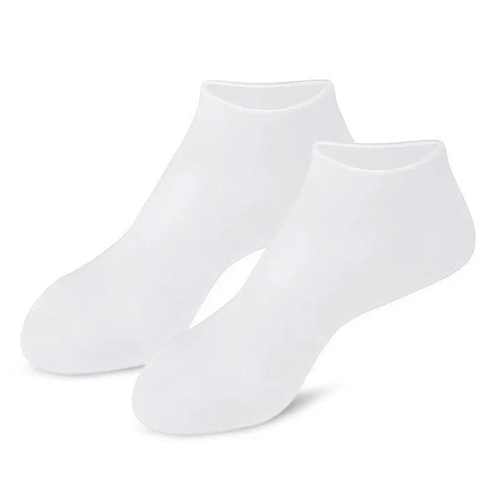 "Fuktgivande silikonsockar för kvinnor, hudfärg med antihalkdesign, perfekt för torra och spruckna fötter - fotspa & pedikyr.