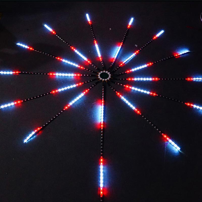 "Fyrverkeri LED-ljus med färgglada ljusstrålar, musiksynkronisering och Bluetooth, perfekt för hemdekoration."