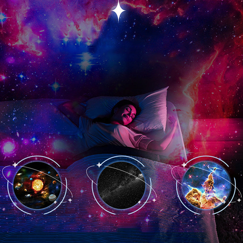 "Galaxy Star projektor lampa med 360° rotation, stjärnhimmel, flerfärgad nebulosa, idealisk för hemdekoration."