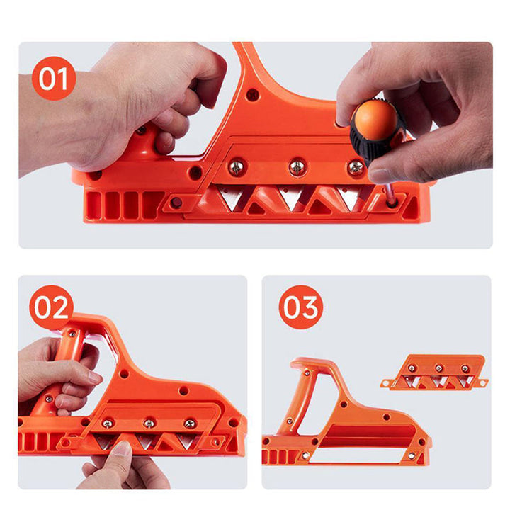 "Gipsskivverktyg med skarpt blad, orange design, ideal för exakta snitt och bekvämt grepp, perfekt för snickare."