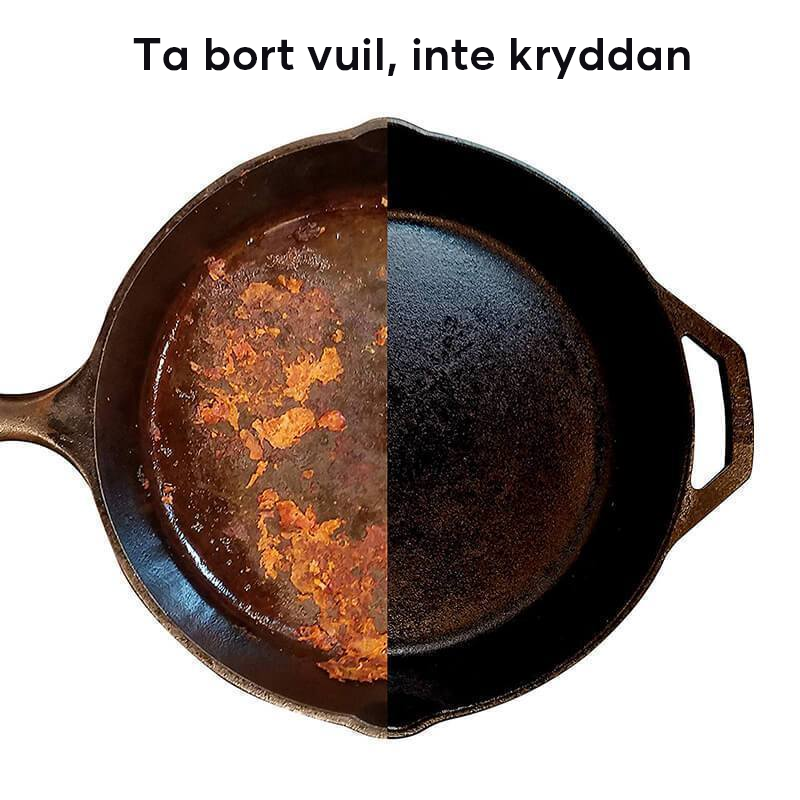 "Gjutjärn rengöringsmedel i rostfritt stål, silver, fyrkantig; köksverktyg för enkel och effektiv rengöring av redskap."