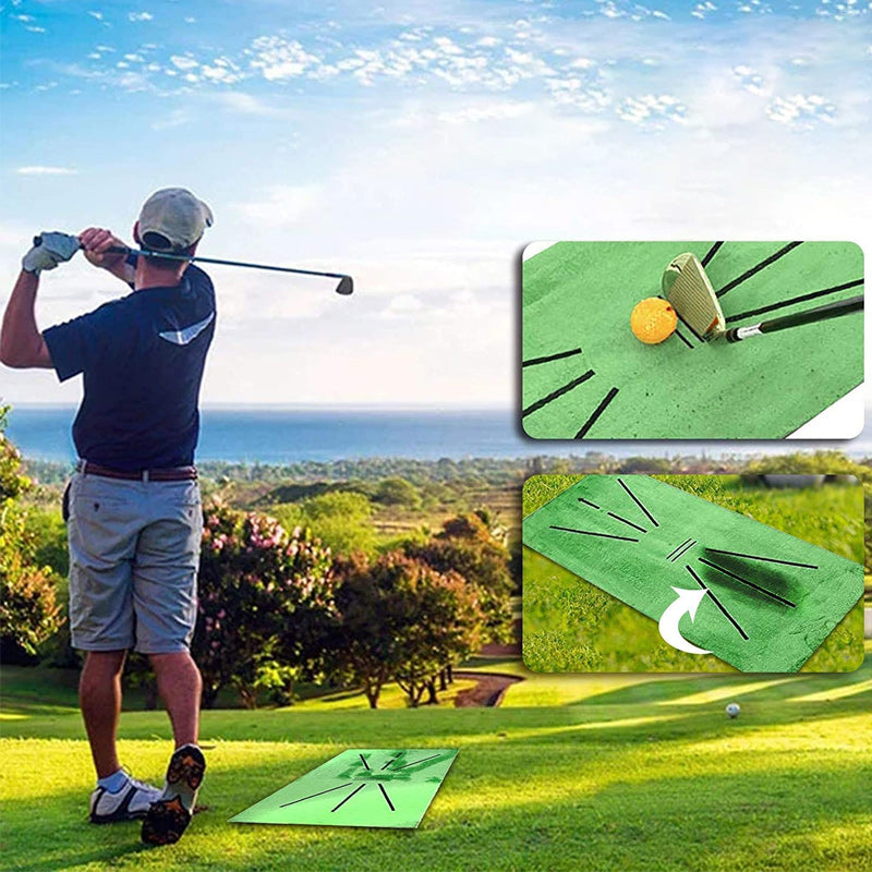 Golfmatta med kristall sammet, grön, 60x30 cm, med halkfri gummibotten för realistisk golfsving hemma.