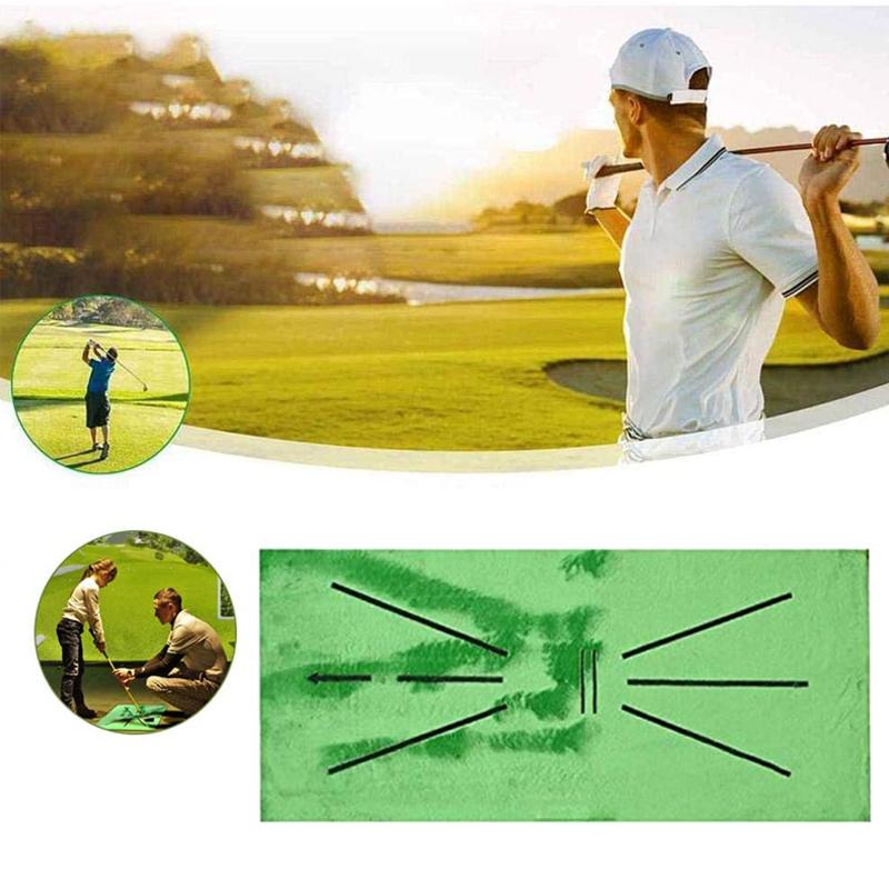 Golfmatta med kristall sammet, grön, 60x30 cm, med halkfri gummibotten för realistisk golfsving hemma.