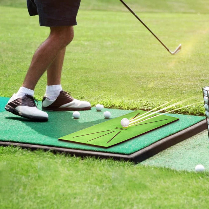 Golfmatta med kristall sammet, grön, 60x30 cm, med halkfri gummibotten för realistisk golfsving hemma.