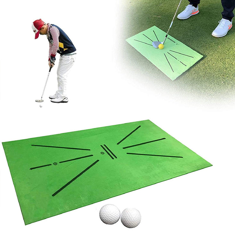 Golfmatta med kristall sammet, grön, 60x30 cm, med halkfri gummibotten för realistisk golfsving hemma.